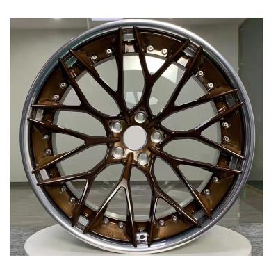 China Classic Design Aluminum 5x112 5x114.3 Mesh Design 2 Piece Type 19-22 Inch Wheels For Custom Forged Alloy Passenger Car Wheel Rims for sale