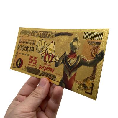 China Japan 24K Gold Plated Foil One Million Anime Banknote Commemorative Notes For Collection for sale