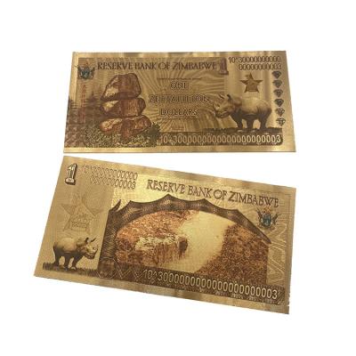 China Africa Prepare Zimbabwe Bills Gold Foil One Zettalilion Dollars Stock Banknote for sale