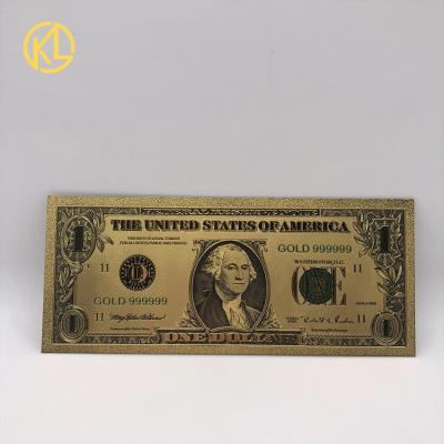 China Europe Non-currency Film Prop Money US $20 10 5 2 1 Dollar Gold Foil Clad Banknote for sale