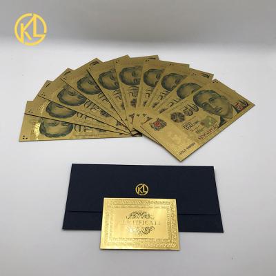 China Waterproof& Durable Wholesale Singapore 50 SGD 24k Gold Foil Prop Money Banknote With Custom Design for sale