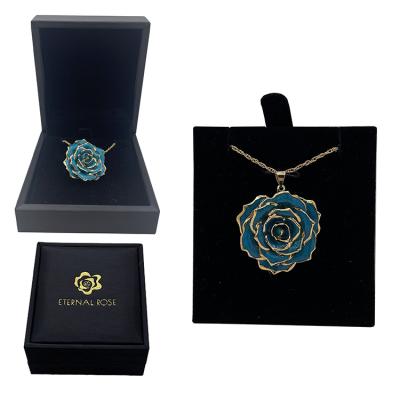 China Beautiful Colors Wholesale Price Women Sterling Jewelry Rose Flower Shaped Pendant Necklace for sale