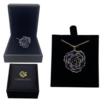 China Beautiful Colors Popular Women Jewelry Rose Flower Shaped Pendant Necklace for sale