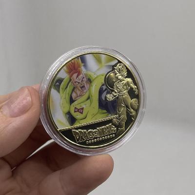 China Japan Anime Japan Fast Delivery Dragon Ball Cartoon Metal Gold Commemorative Coins for sale