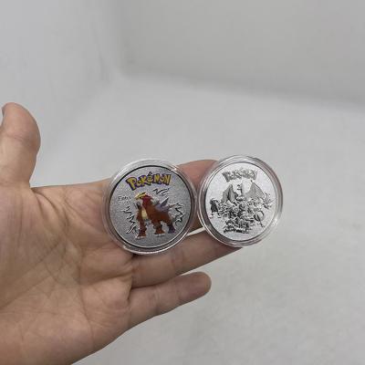 China Custom Japan Anime Pocket Monster Metal Making Crafts Silver 40mm Stamping Coin for sale