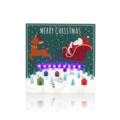 China Holiday decoration & 2022 Handmade Highrich OEM Factory Decoration Christmas Greeting Gift Box Custom Design Recordable Audio Music Song Box for sale