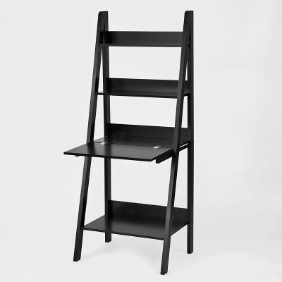 China (Size)Adjustable 4 Tier Standing Ladder Bookcase Simple Design Modern Wooden Book Shelves for sale