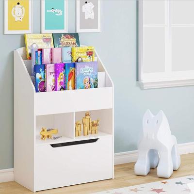 China Adjustable Kids (Height) Wooden Shelf Storage Organizer Children and Toy Book Organizer Bookshelf Storage Three Book Rack for sale