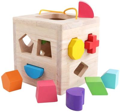 China Hot-selling Modern 12 Building Blocks Wooden Geometry Learning Assortment Matching Gifts Didactic Classic Toys For Toddlers for sale