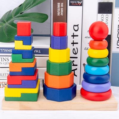 China Preschool Educational Toy Geometric Blocks Stacking Games For Kids for sale