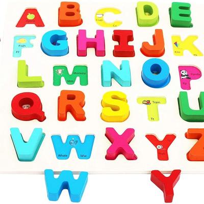 China Wooden Wooden Alphabet Puzzle For Toddlers Puzzle Board For Educational Early Learning Wooden Puzzle for sale