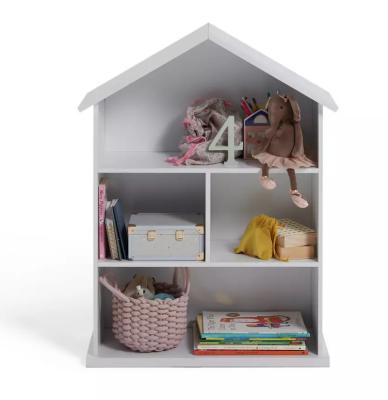 China Dollhouse Minimalist Bookcase Wooden Children's Furniture Kid's Toy Storage Shelf for sale