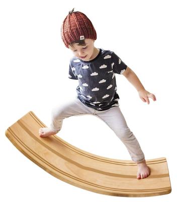 China Muscle Relex Apparatus 2022 New Design Kids Wooden Kids Balance Board With Felt Protection For Kids Sports Toy, Wooden Rocker Balance Board, M4105 for sale