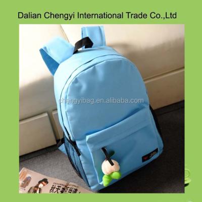 China China fashion solid color leisure canvas college school bag China fashion solid color leisure nylon college school bag for sale