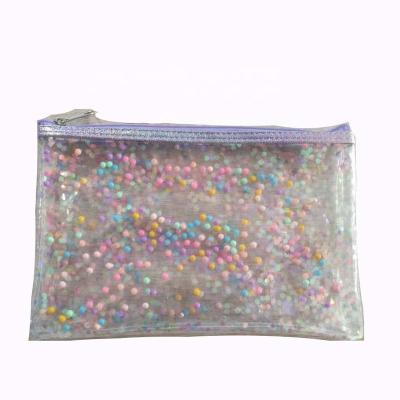 China High Quality Fashion Fashion PVC Beading Glitter Confetti Make Up Cosmetic Bags for sale