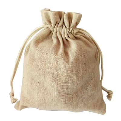 China Size Eco-Friendly Customized Logo Printed Small Jewelry Gift Pouch Cheap Eco-Friendly Jute Canvas Drawstring Bag for sale