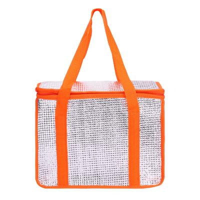 China New Portable Waterproof Thermal Ice Aluminum Foil Light Weight Insulated Lunch Grocery Cooler Bag Handled For Hot Food for sale