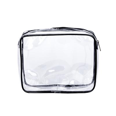 China Hot Sale Reclycled Factory Customized Printing PVC Transparent Cosmetic Bag With Zipper for sale