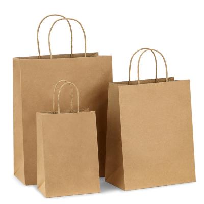 China Wholesale Cheap Foldable Eco - Friendly Carrier Shopping Food Delivery Gift Kraft Paper Bag for sale