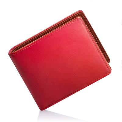 China New waterproof Japanese border men's wallet contrast color coin bag multi-card slot creative vegetable tanned leather wallet for sale