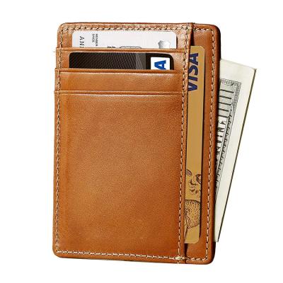 China Hot Selling RFID Amazon Mini Wallet For Men Minimalist Leather Card Holder Wallet Card Holder Craft for sale