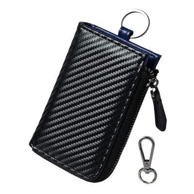 China Custom Made Japan Style Key Organizer Holder Smart Men's Zipper Key Bag Minimalist Wallet for sale