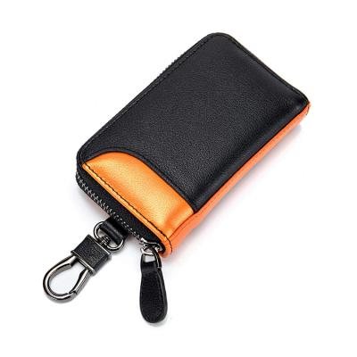 China Custom Made Style Fashion Style Japan Card Key Holder Genuine Leather Holder With Zipper For Men for sale