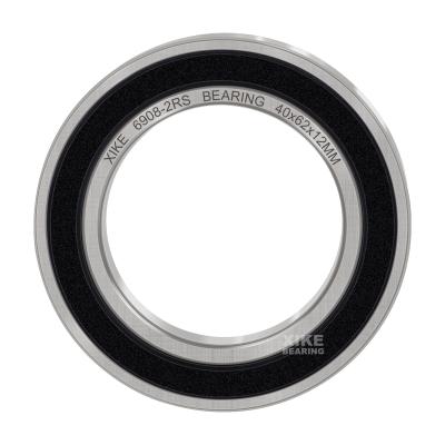 China Performance stable and cost effective hot sale size 40x62x12 mm rubber seal 6908 2RS double deep groove ball bearing for sale