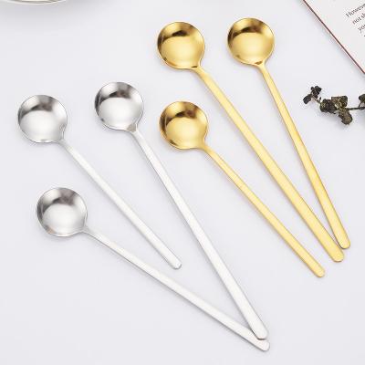 China Disposable Amazon Best Selling Stainless Steel Coffee Spoon Custom Dessert Spoon Logo for sale