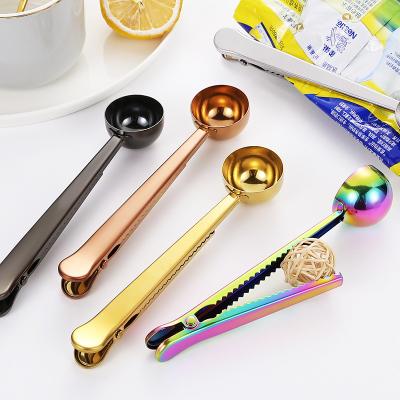 China Disposable 17cm Stainless Steel Coffee Measurer 2 IN 1 Stainless Steel Sugar Scoop Measuring Spoon for sale