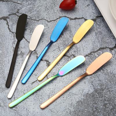 China Hot Selling Disposable Amazon 304 Stainless Steel Butter Spreader Knife Cheese Dessert Jam Spatula Creams Stainless Steel Butter Knife for sale