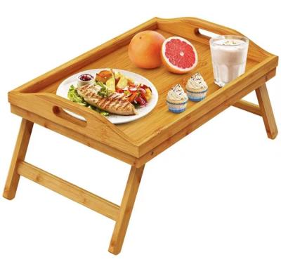 China Tray Bamboo Bed Tray Foldable Serving Table with Folding Legs for Sofa Eating Working for sale