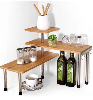 China Hot Selling Cheap Kitchen Storage Custom Environmental Friendly Bamboo Rack for sale