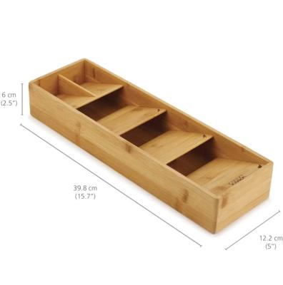 China Recyclable Bamboo Wooden Knife and Fork Storage Box Kitchen Utensils Drawer Storage Box Rectangle Spoon Fork Storage Organizer Box for sale