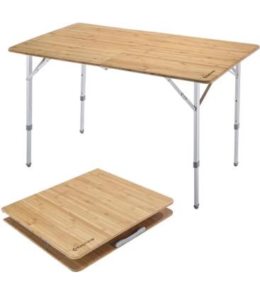 China Minimalist Guaranteed Unique Quality Adjust Height Bamboo Folding Camping Picnic Table for sale