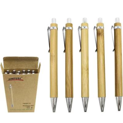 China Hot Selling Bamboo Retractable Tip Stand Bamboo Viable Pens Good Quality for sale