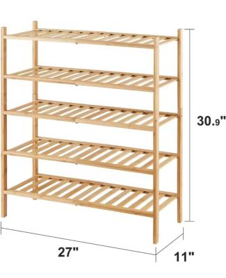 China Minimalist Free Standing Bamboo Stackable Shoe Racks For Bedroom Hallway Cabinet for sale