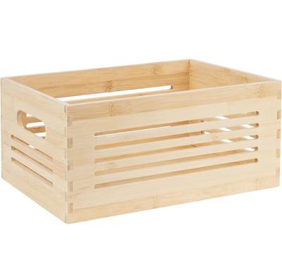 China Recycled bamboo storage materials kichen box type sundry basket crates for sale