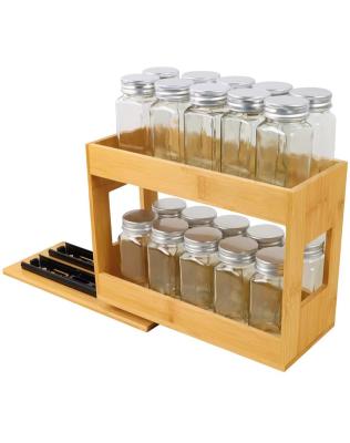 China Recyclable Eco-friendly bamboo spices and seasonings rack organizer for countertop for sale