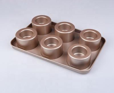 China Stocked 6 Hole Carbon Steel Pan , Customs Made Bakeware for sale