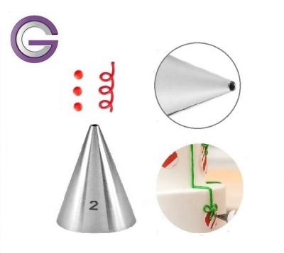 China Seamless Stocked Stainless Steel Cake Decorating Tip #2, Pastry Tips, Spout for sale