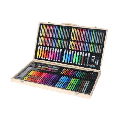 China Deluxe and Professional 180-Piece Drawing Art Set in Wooden Box for Kids and Adult for sale