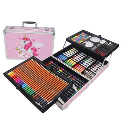 China Drawing & 145 Piece Painting Drawing Art Set with Pink Horse Aluminum Case for sale