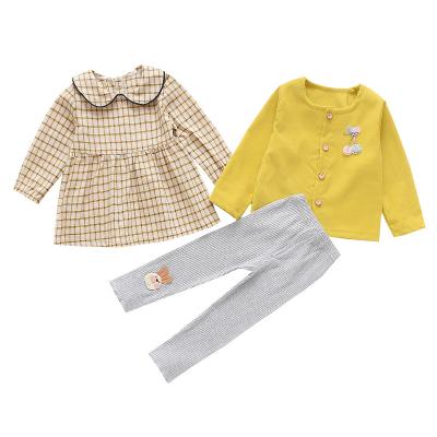 China Breathable Plaid Children's Baby Children's Leggings Three-Piece Suit for sale