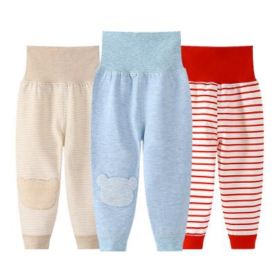 China Baby breathable cotton high waist belly protector pants for men and women newborn baby johns long gaiters can be opened for sale