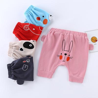 China Spring and summer breathable baby pants little girl or boy five-point bloomers new product flat waist pp casual pants for sale