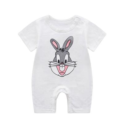 China Newborn thin one-piece one-piece pajamas cotton cartoon print summer baby men and women romper baby casual clothes for sale