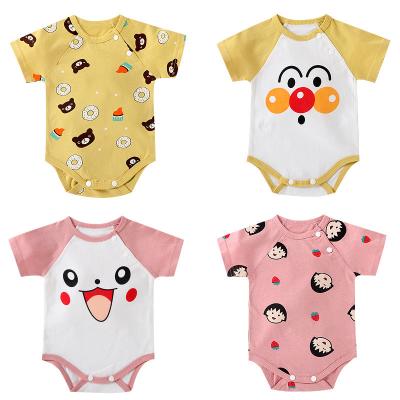 China 100% cotton baby bag pet clothes new cartoon printing triangle short sleeve romper for sale