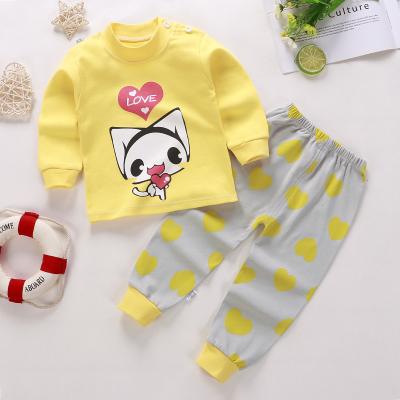 China Wholesale New Design Chinese Style Spring New Design 2pcs Cartoon Soft Cotton Children's Clothing Suit for sale