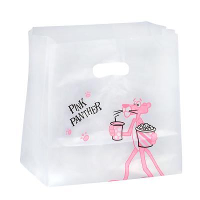 China Gift Handle Bag Transparent Baking Catering Recyclable Printing Plastic Shopping Tote Bag for sale